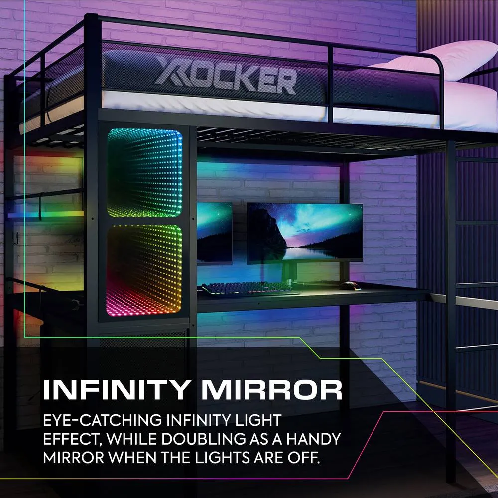 X Rocker Battlebunk XL Infinity RGB with App-Controlled LED Lights in Black 5
