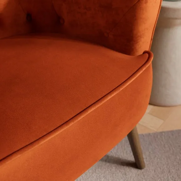 Cindi Button Back Velvet Tub Chair 3