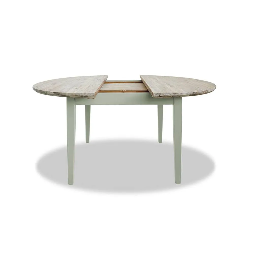 Statement Furniture Florence Round Oval Extendable Kitchen Dining Table in Light Green 4