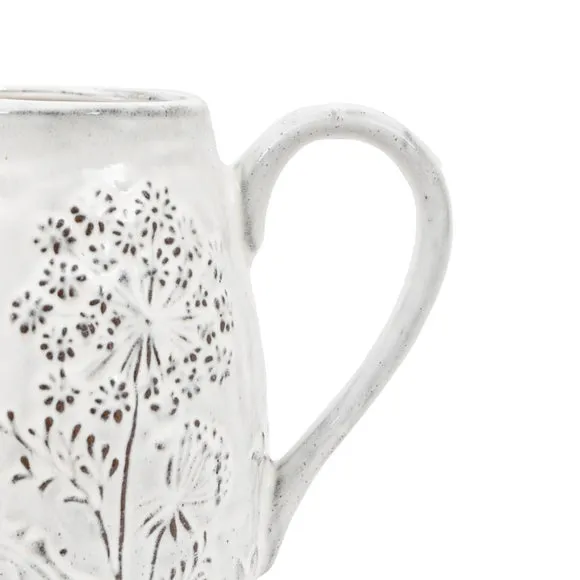 Cedar & Sage Meadow Embossed Ceramic Jug Vase 4