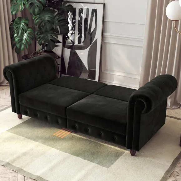 Felix Velvet Chesterfield Double Sofa Bed 2