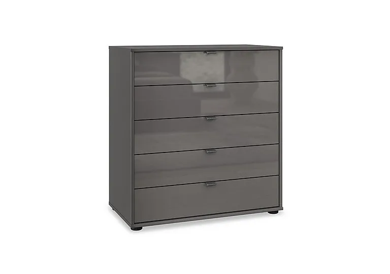 Amara 5 Drawer 80cm Glass Chest - Lava
