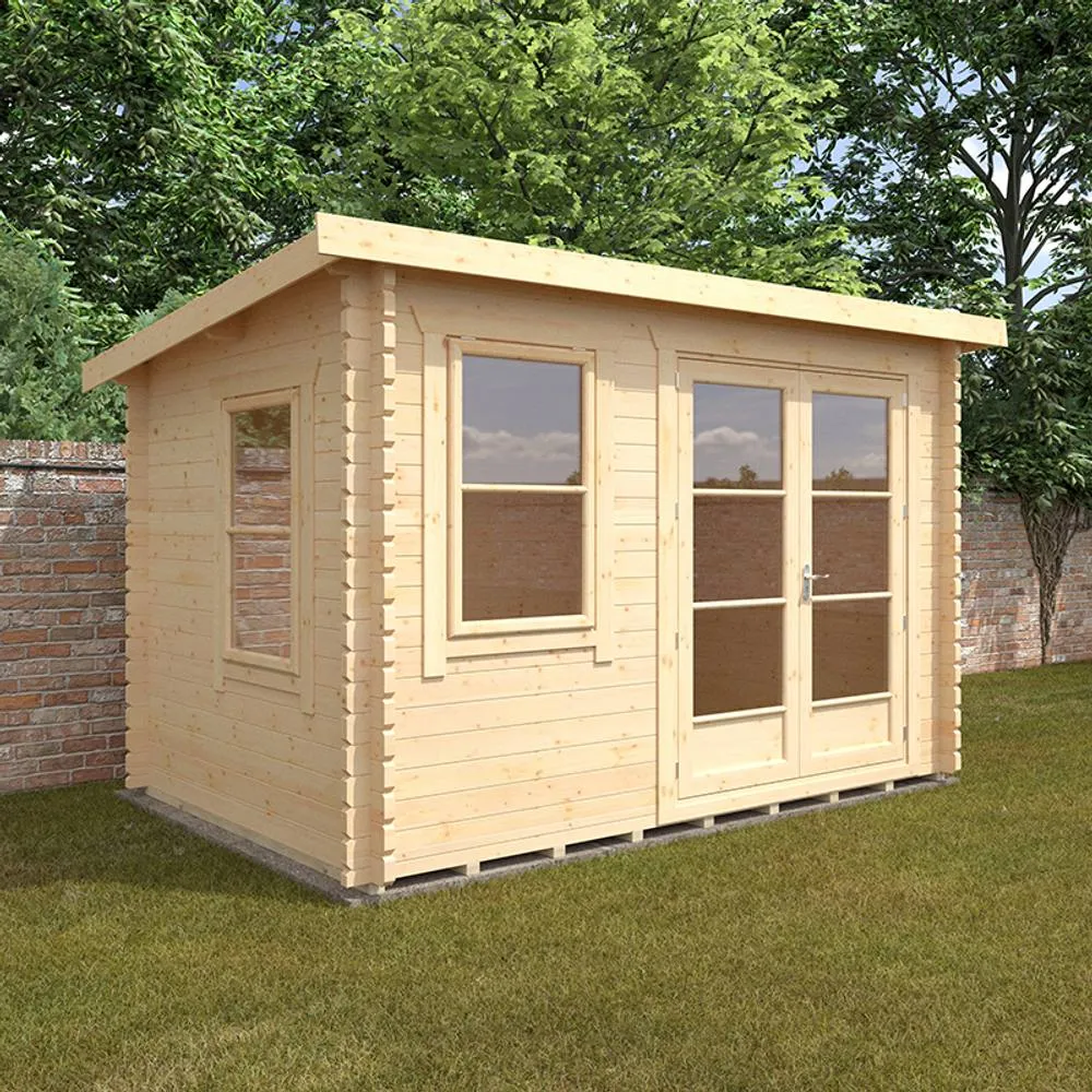 Buttercup Farm 12x8 The Belton 44mm Cabin - L355 x W235 x H232.8 cm in Natural 2