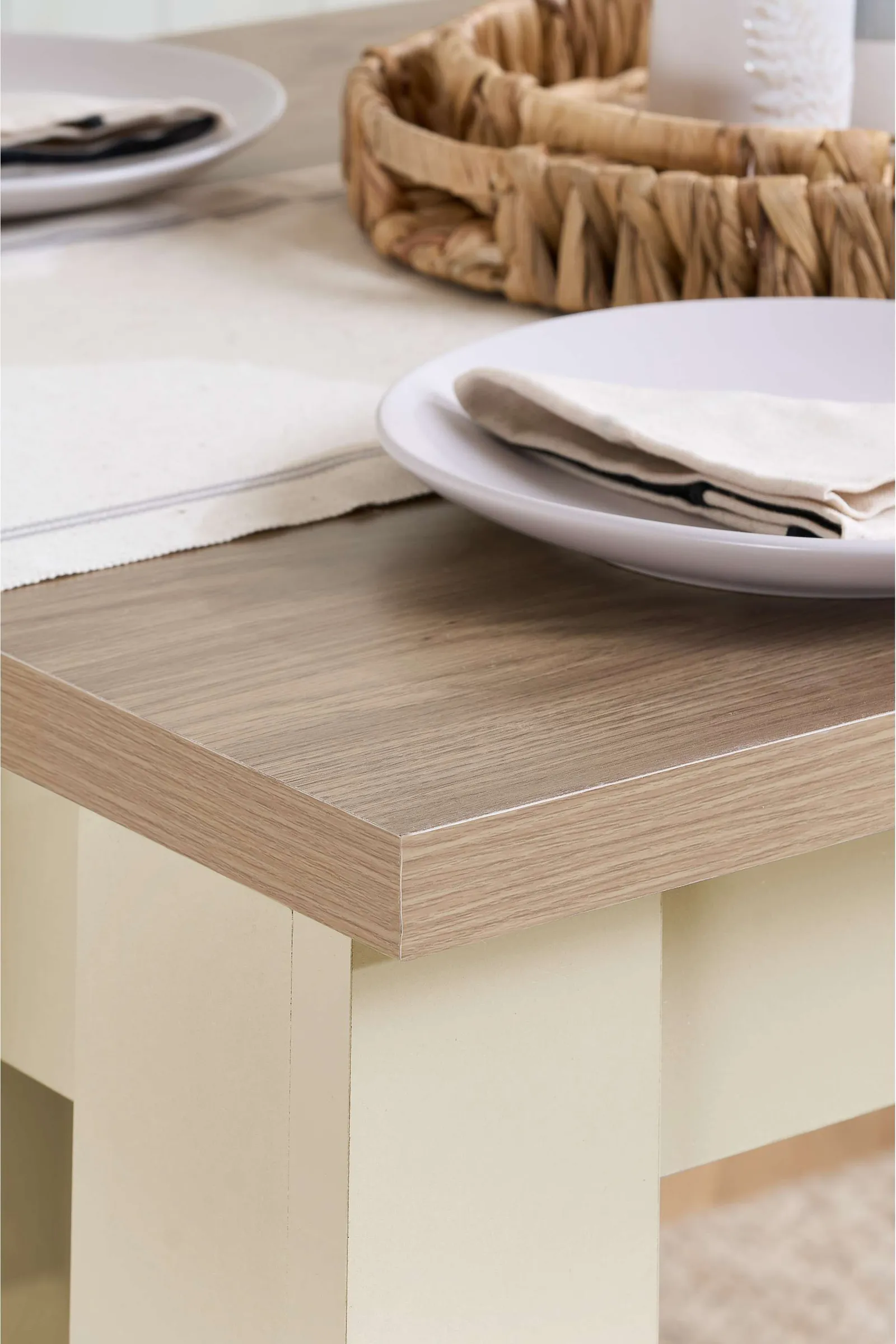 Birlea Dining Table & Bench Set Highgate 2 Kitchen Traditional in Cream 4
