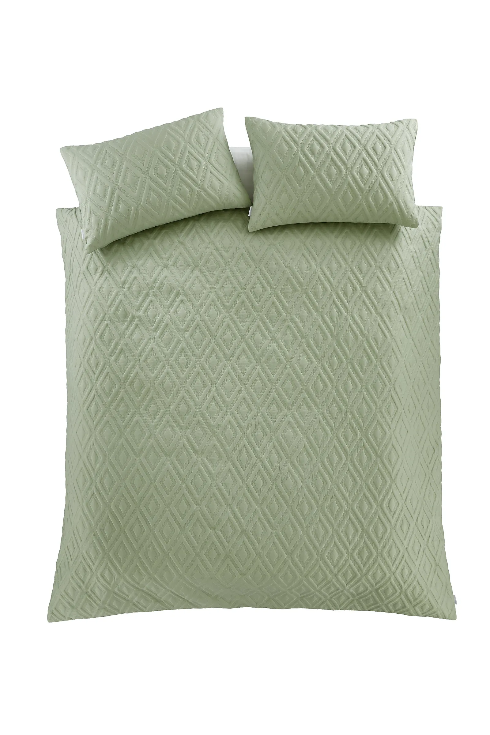 Catherine Lansfield 'Jacob Geo' Soft Touch Duvet Cover Set in Light Green 5