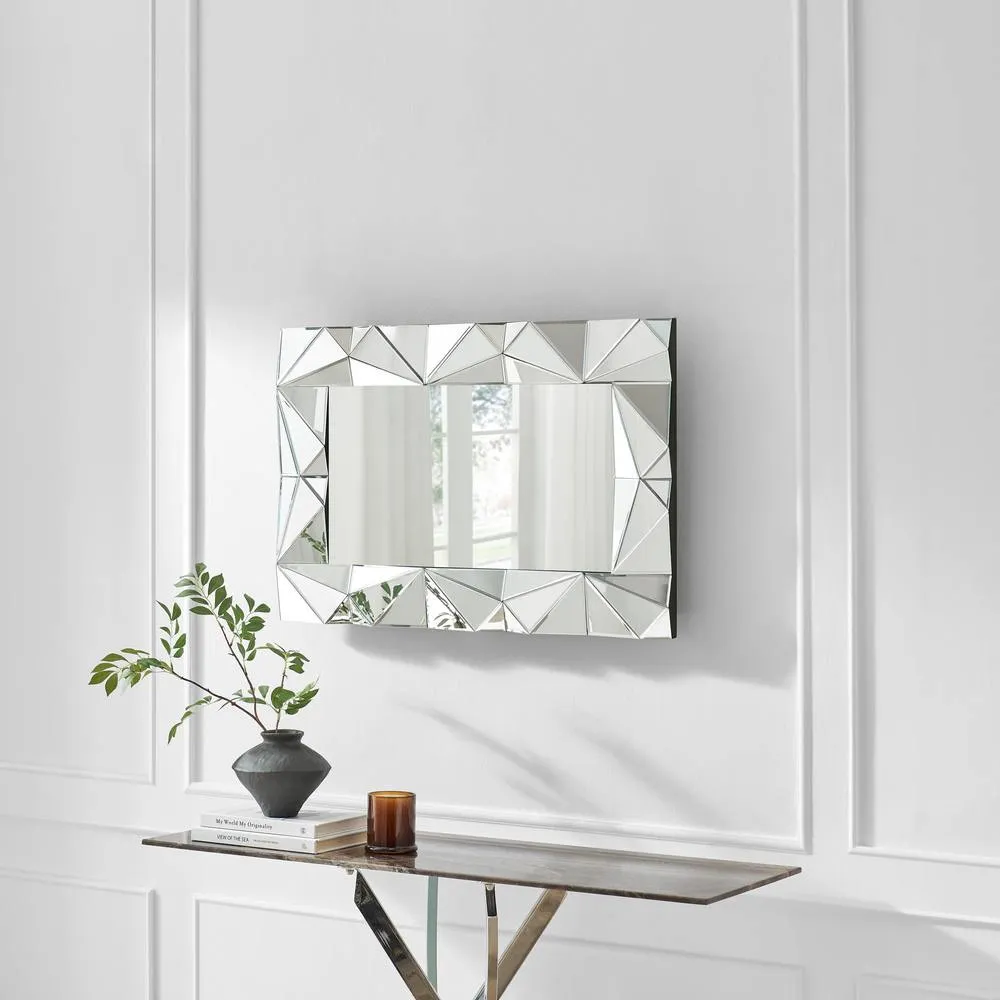 FurnitureboxUK Atlas Vintage Style Medium Rectangle 90x60cm Mirror in Clear