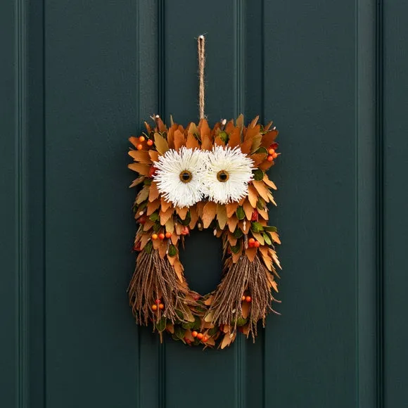 Straw & Wood Shaving Owl Hanging Decoration