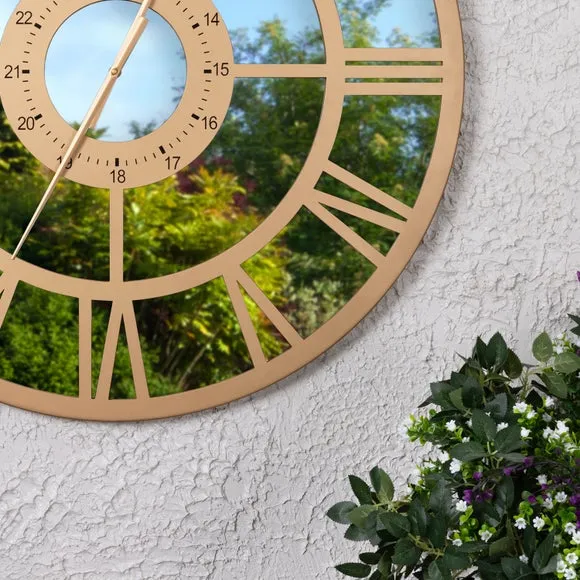 Charles Bentley Coniston Indoor Outdoor Mirrored Skeleton Wall Clock 2