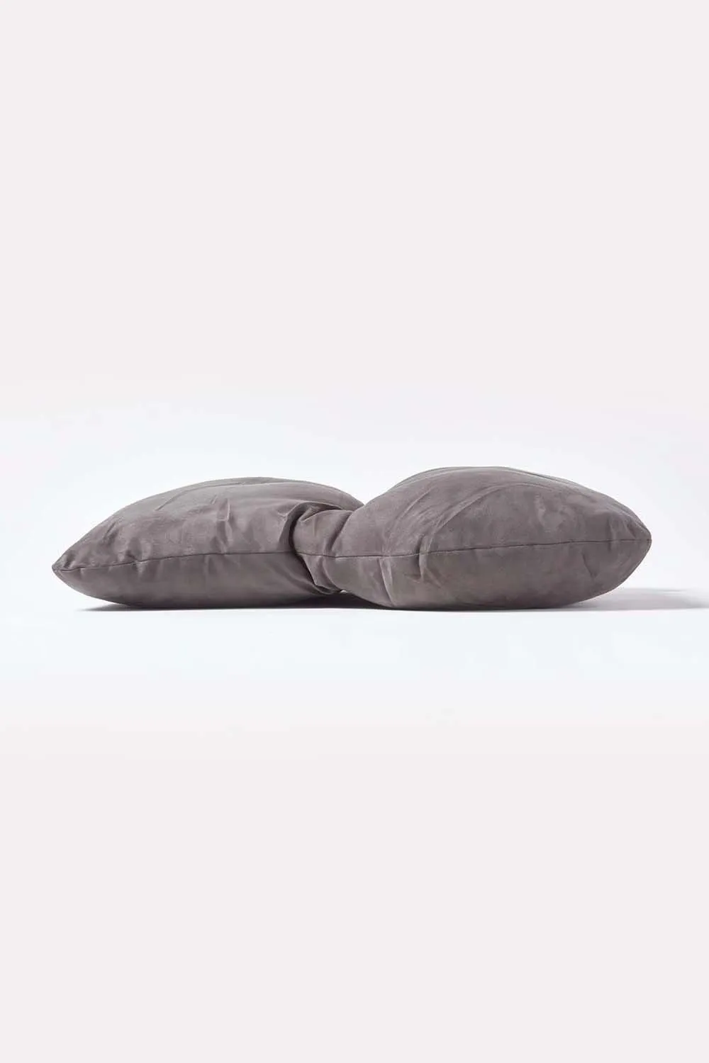Homescapes Faux Suede Back Support Cushion in Grey 4