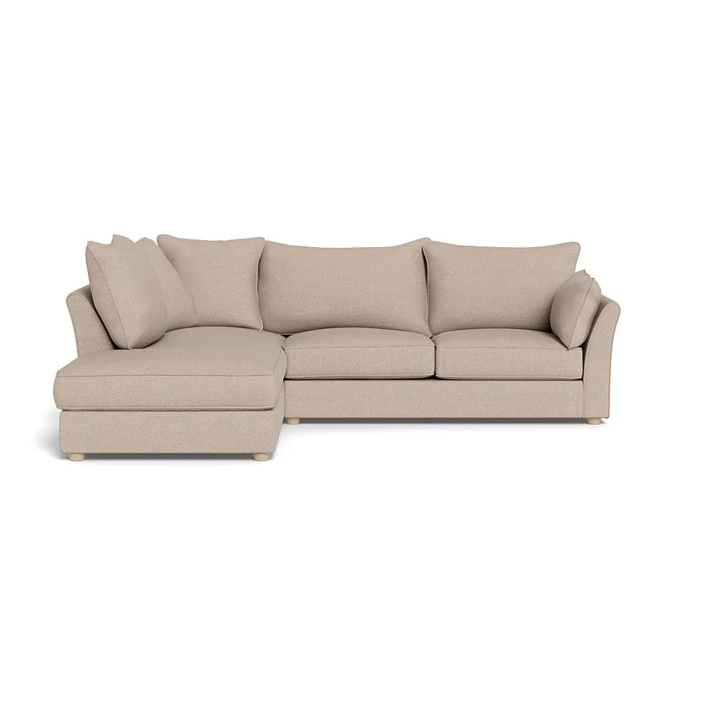 Heal's Tailor Left Hand Facing Corner Sofa Boucle Tweed Pearl Natural Feet 1