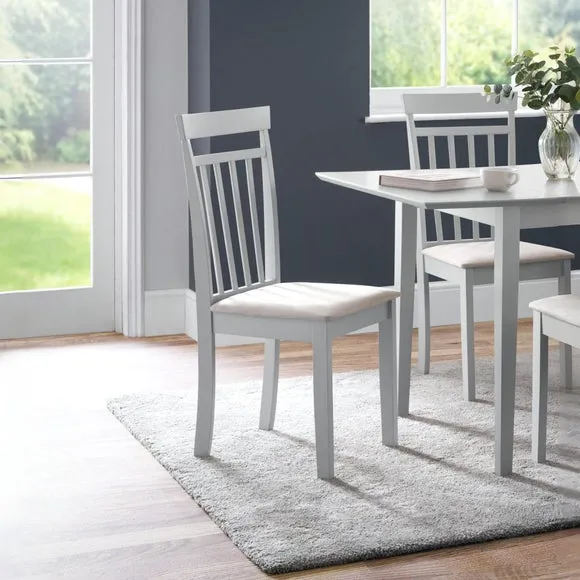 Coast Set of 2 Dining Chairs, Faux Linen