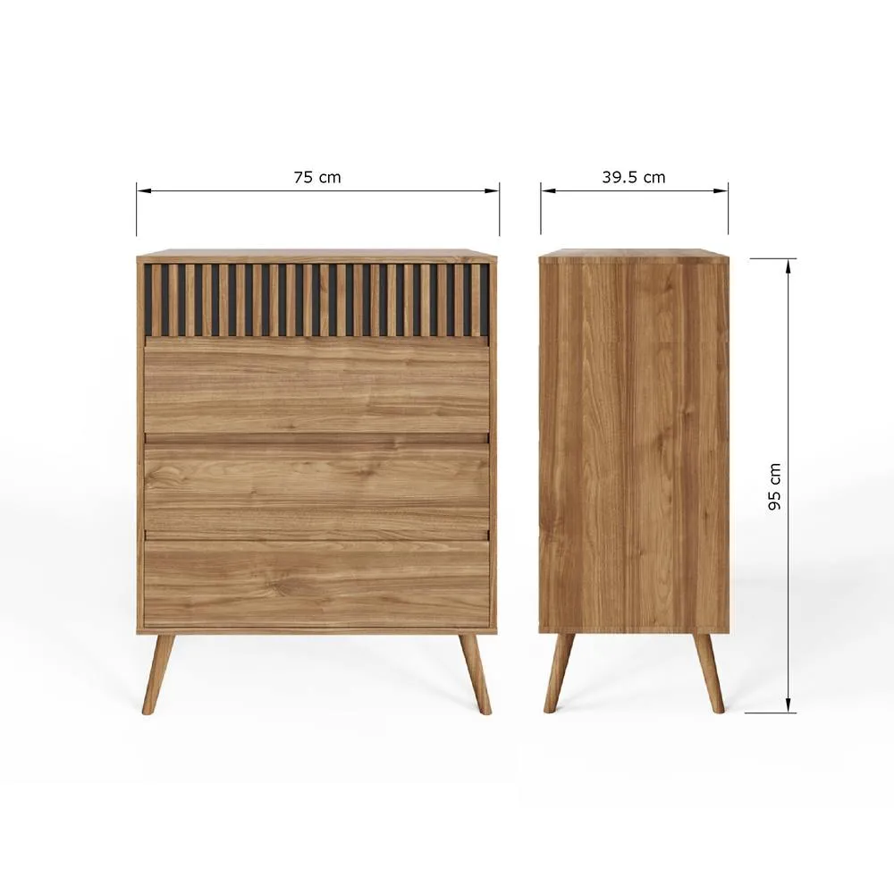 GFW Rowan 4 Drawer Chest in Light Oak 6