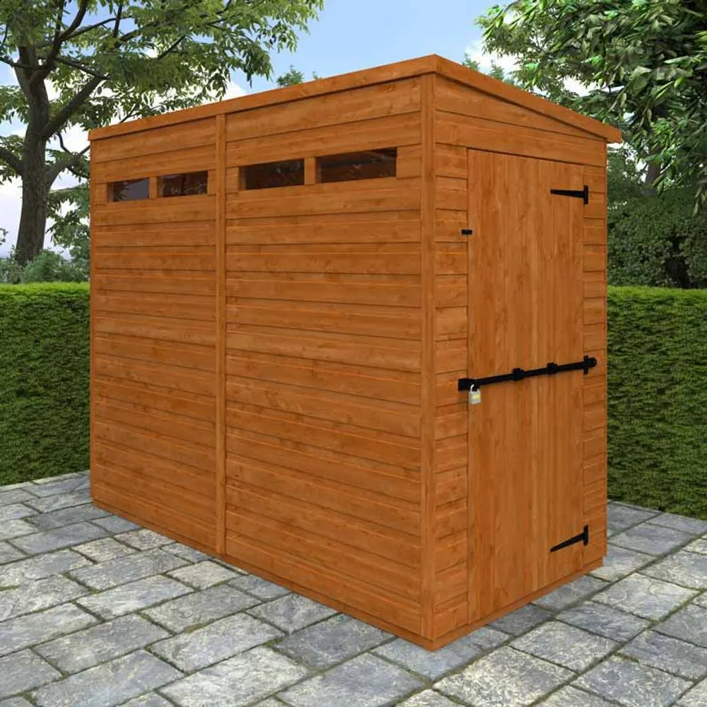 Buttercup Farm 8x4 Flex Pent Security 12mm Flex - L238.8 x W115 x H203 cm in Burnt Orange 2