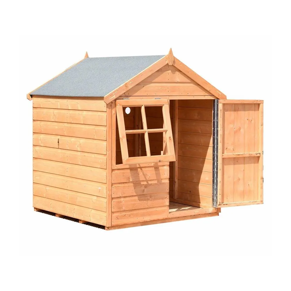 Shires Playhut 4 x 4 Feet Single Door with One Opening Window Playhouse in Light Brown 5