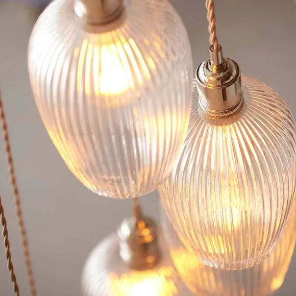 Vogue Sturt 7 Light Ribbed Adjustable Cascade Pendant Light 3
