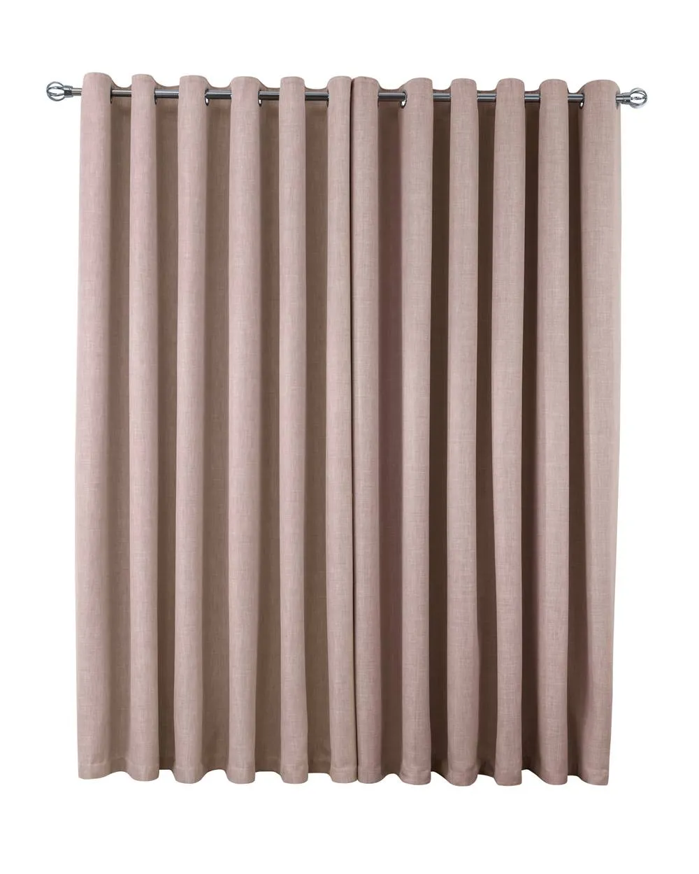 Smart Living Luxury Linen Look Eyelet Blackout Lined Curtains - 2 Panels in Pink 3