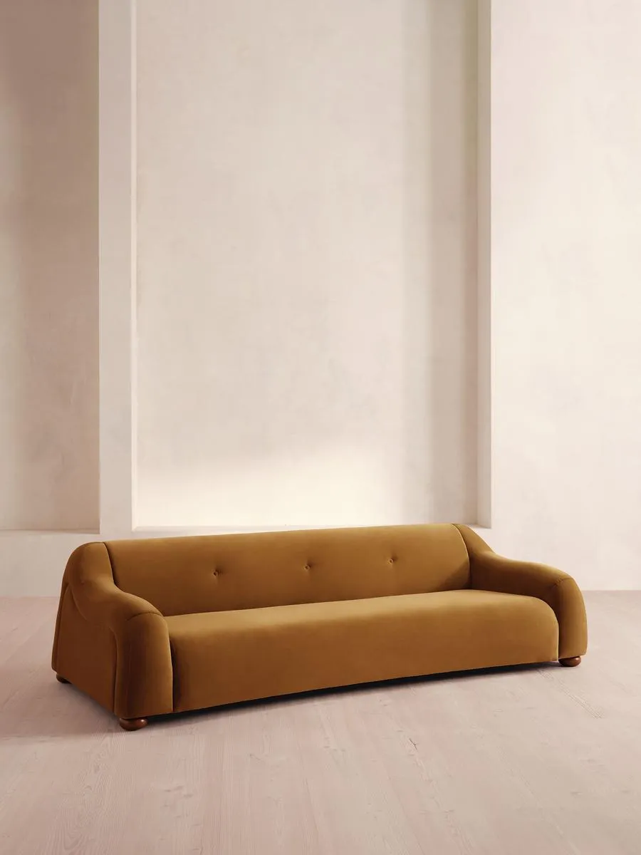Liana Four Seater Sofa, Velvet, Mustard