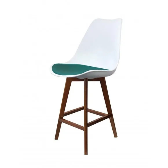 Fusion Living Soho White Plastic Bar Stool 2