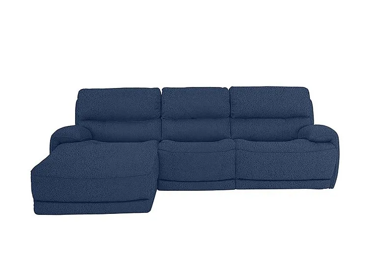 Link Fabric Power Recliner Left Hand Facing Corner Chaise Sofa with Power Headrests - Blue