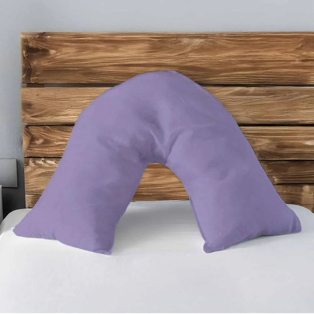 Snug City Microfibre Soft Touch V Shape Plain Dyed Pillowcase in Lilac