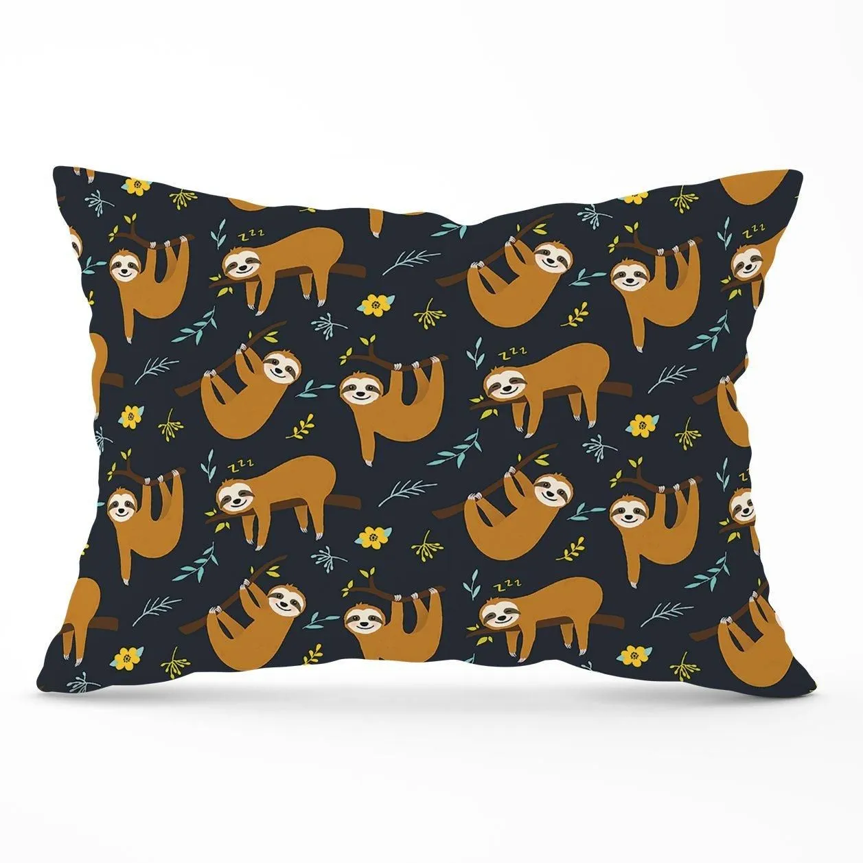 Warren Reed - Designer Cute Sloths Cushions in Brown