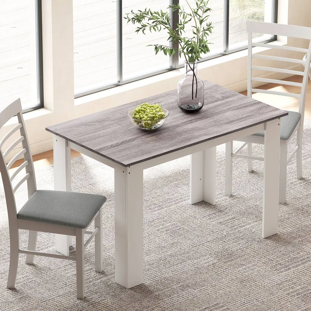 HOMCOM Dining Table for 4-6 People, Wood Effect Tabletop, Grey