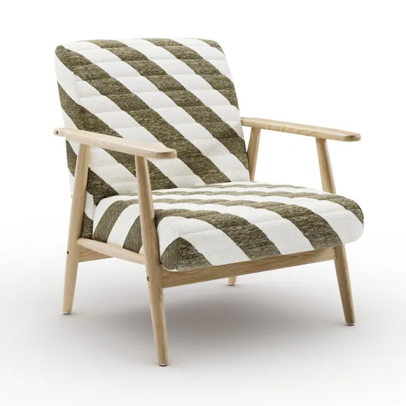 Quinn Diagonal Stripe Paddle Occasional Armchair 6