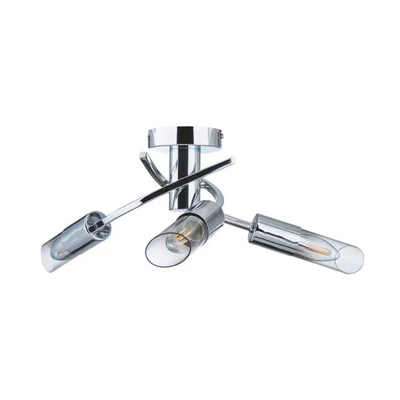 Corvus 3 Light Chrome Semi Flush Ceiling Light 6