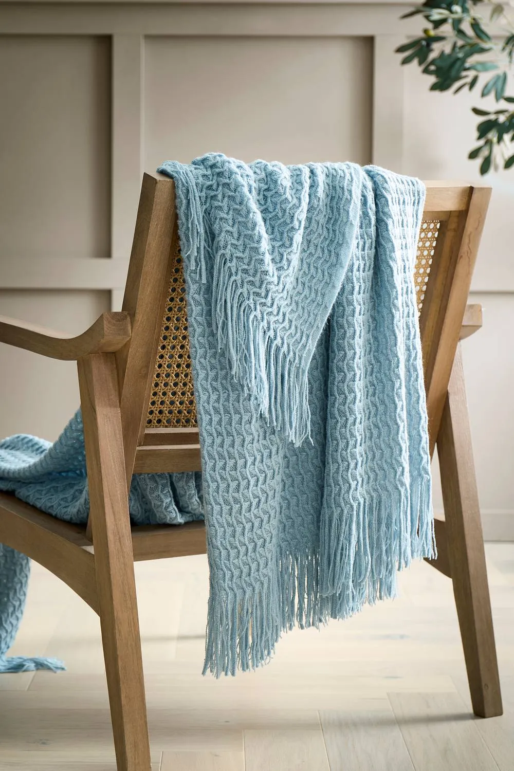Appletree 'Textured Knit' Knitted Throw in Blue