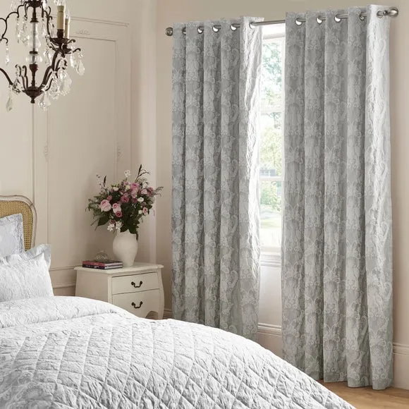 Dorma Vivana Damask Polycotton Blackout Eyelet Curtains 2