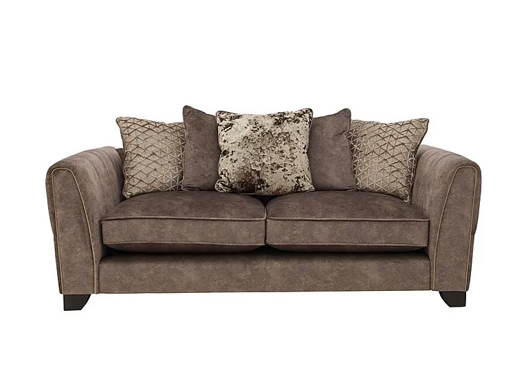 Mariah 3 Seater Fabric Scatter Back Sofa - Dapple Chocolate