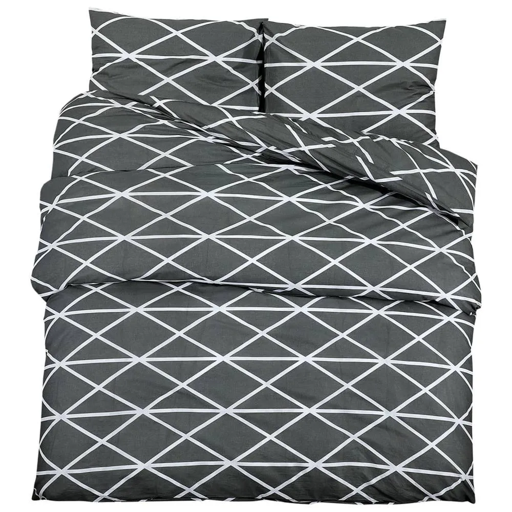 Berkfield Home Duvet Cover Set Grey 135x200 cm Cotton