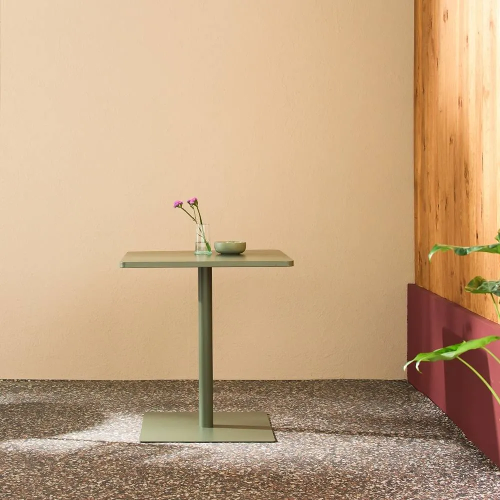 sweeek Square steel bistro garden table seats 2 in Khaki 1