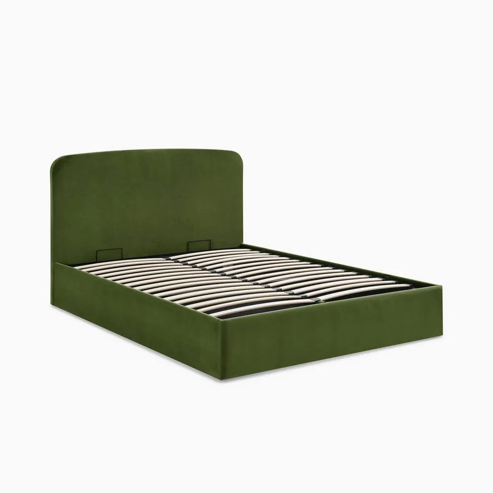 FurnitureboxUK Amelie Green Velvet Ottoman Double Bed Frame 5