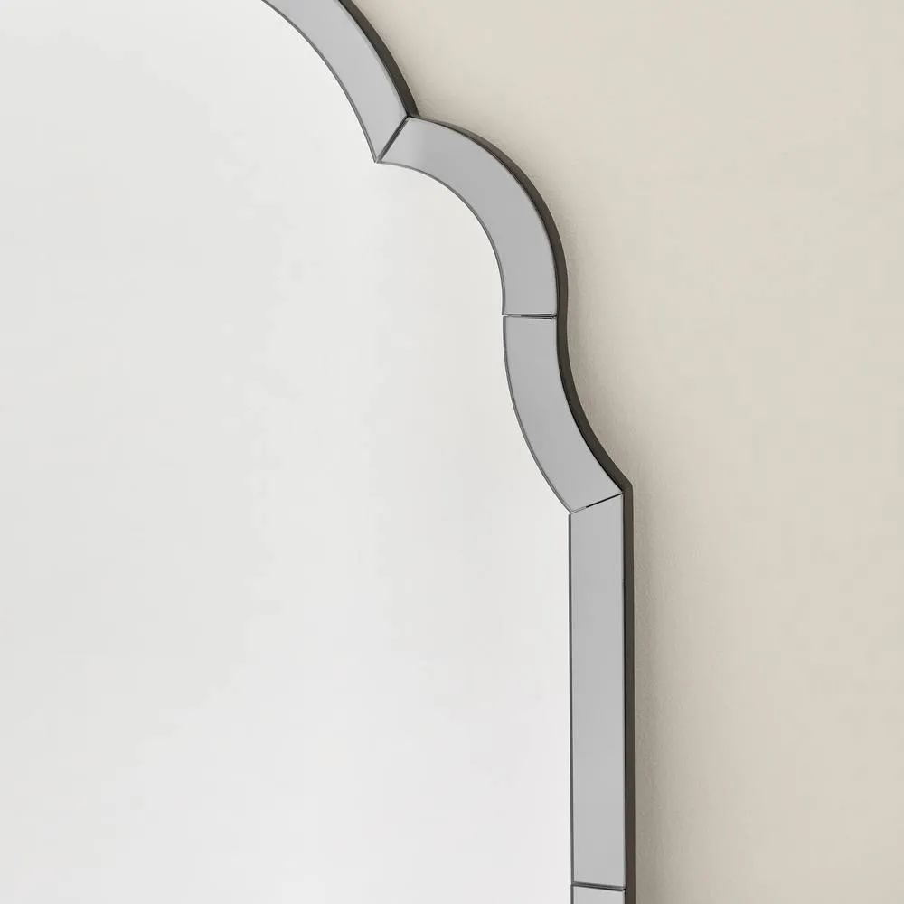 FurnitureboxUK Opaline Grey Ornate Full Length Arch Wall Mirror 3