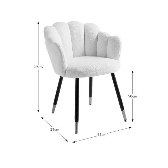 Vivian Dining Chair, Ivory Boucle 6