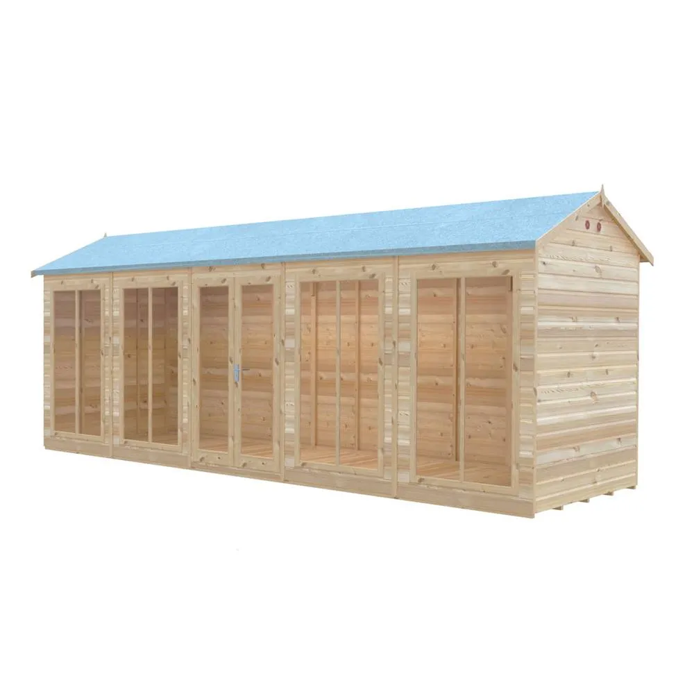 Shires Mayfield 20 x 6 Summerhouse - Wood - L179 x W595 x H240.9 cm in Light Brown 2