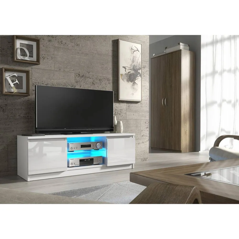 Creative Furniture Aura TV Unit 120cm - White with Gloss Doors 6