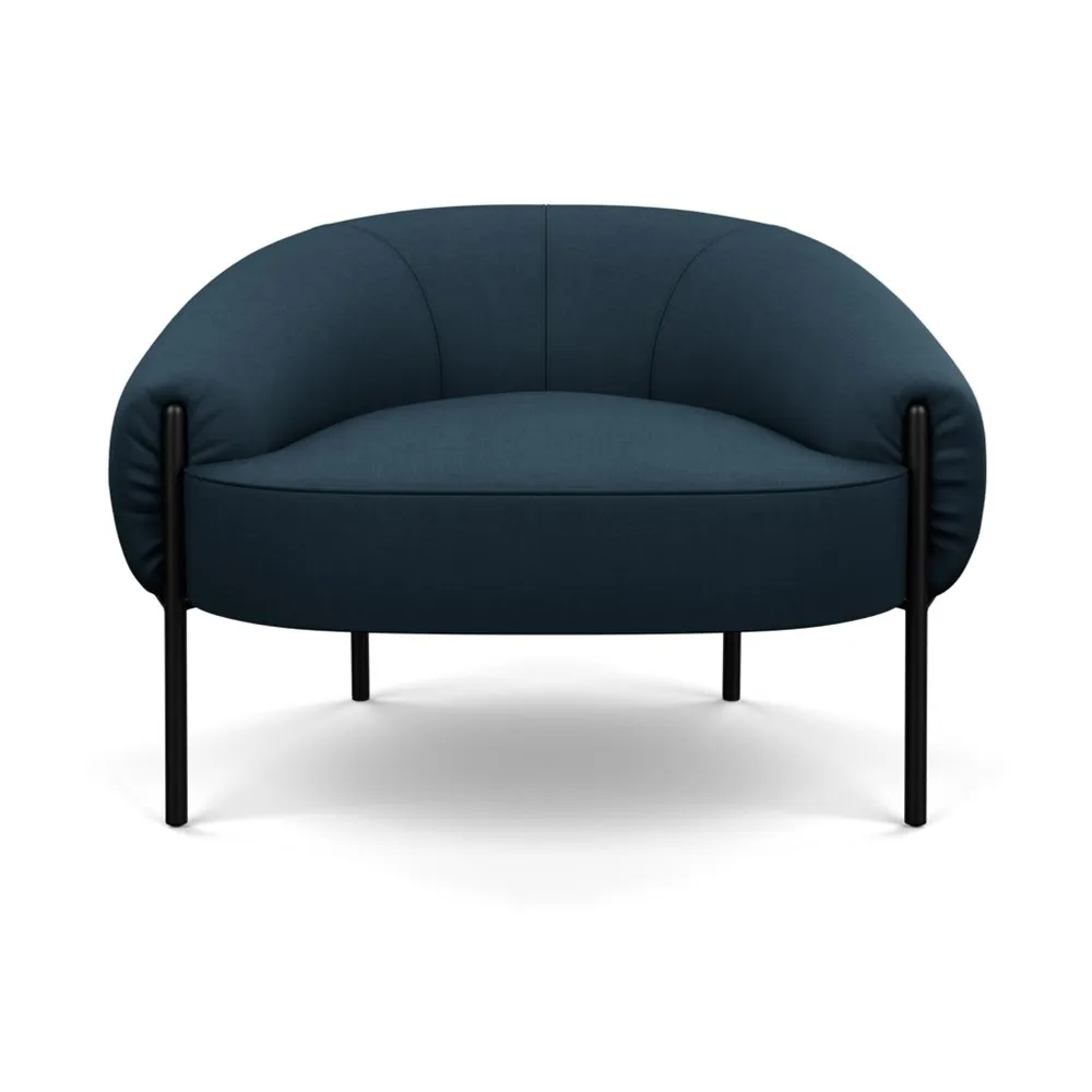 Heal's Isola Armchair Siena Cotton Deep Sea Black Feet