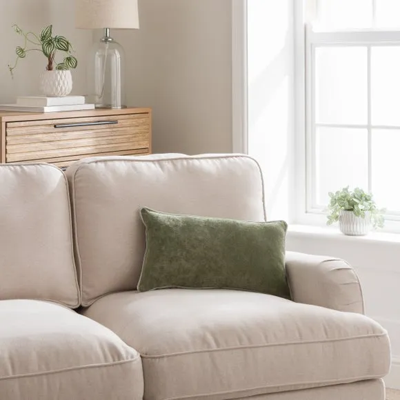 Velour Contrast Piped Rectangular Cushion 1