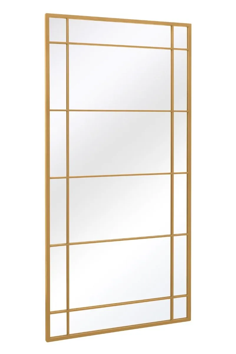 MirrorOutlet Gold Metal Framed Window Wall or Leaner Mirror 71" X 35" (180 X 90CM) 6