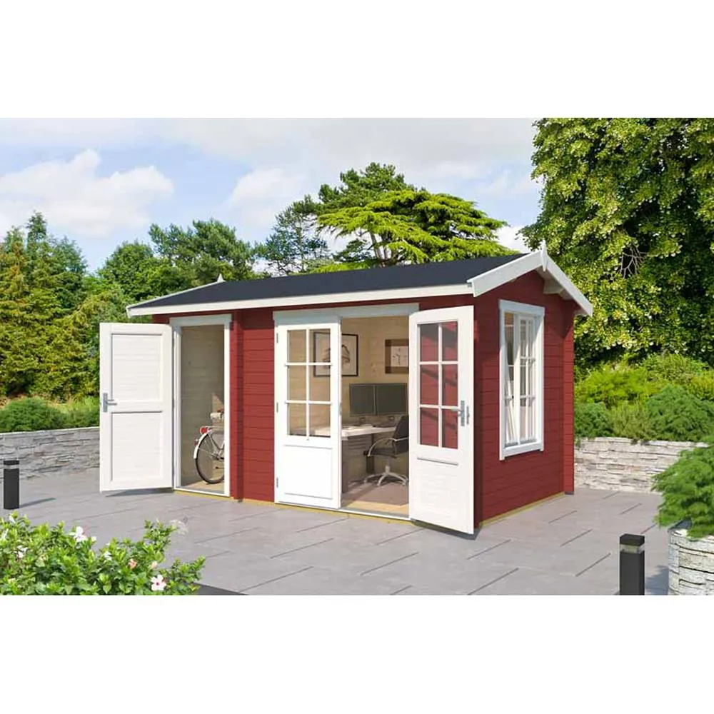 Lasita Maja Ltd Wrexham 1-Log Cabin, Garden Room, Home Office - L430xW288.1xH250.8 cm in Light Tan 4