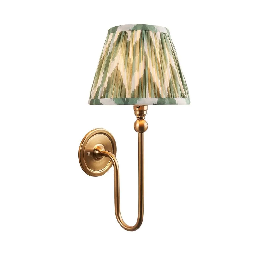 Netlighting Santiago Wall Light Green Fabric Zigzag Shade 20cm B22