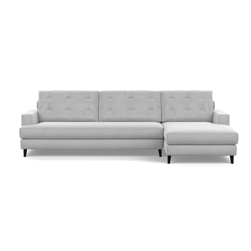 Heal's Mistral Right Hand Facing Corner Sofa Velvet Platinum Black Feet