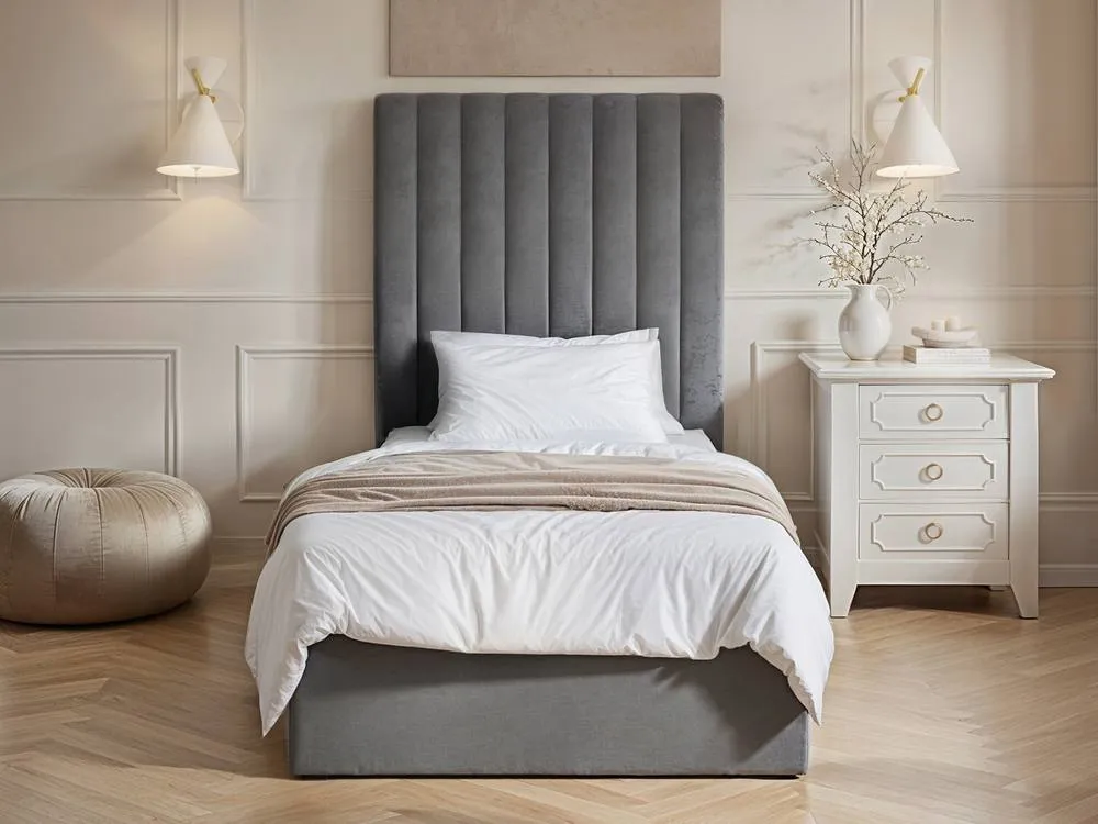 Flair Everley Single Ottoman Bed in Grey 3