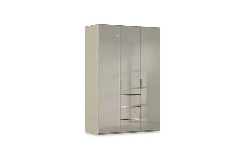 Haven 151cm 3 Door Combi Wardrobe with Glass Doors