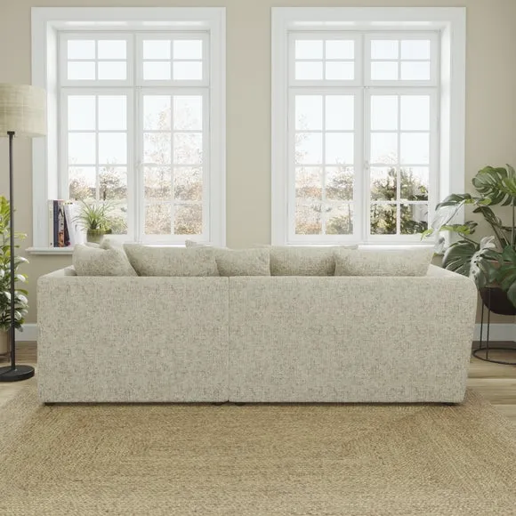 Blake Curved Arm Chunky Chenille Corner Chaise Sofa 3