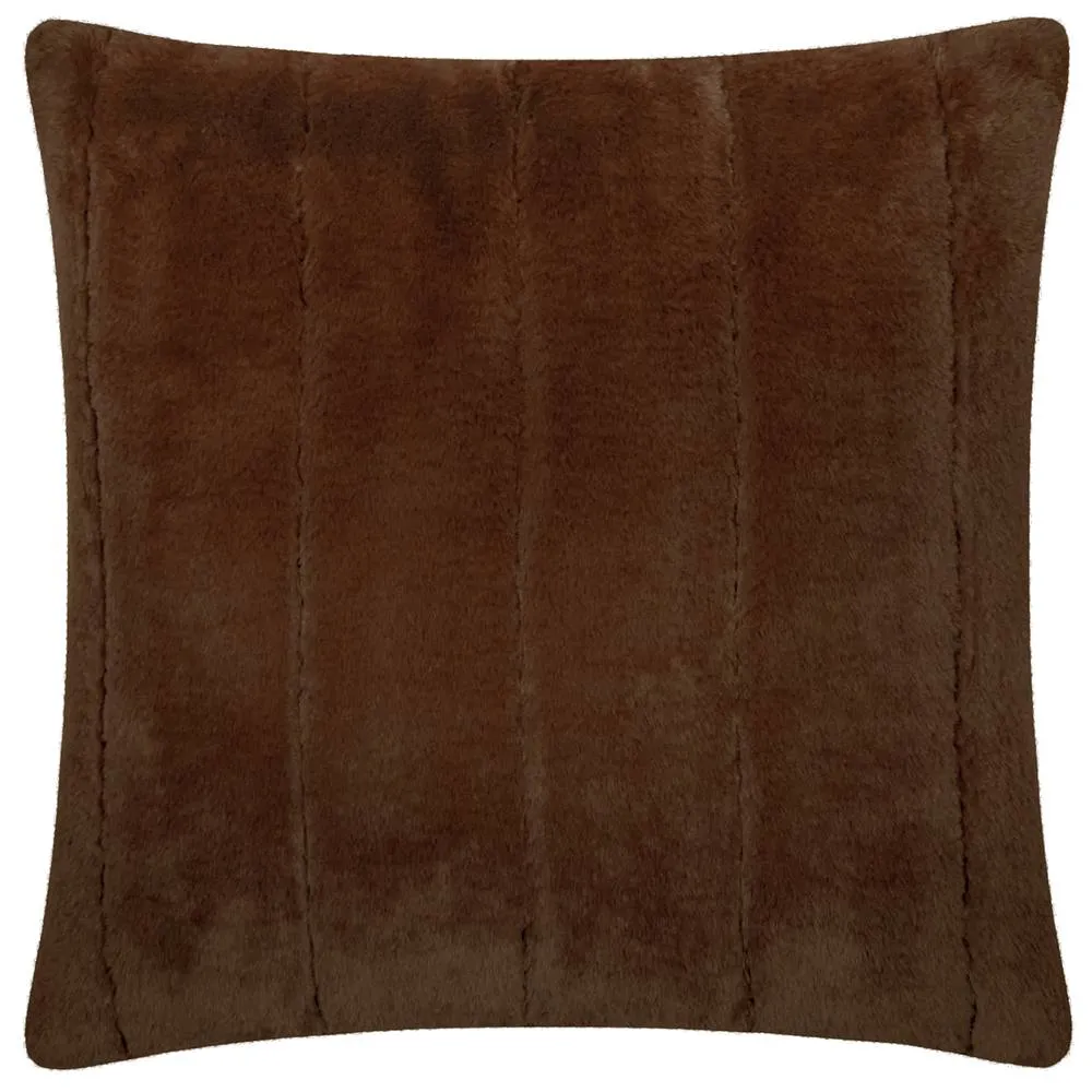 Paoletti Empress Faux Fur Cushion in Chocolate 2