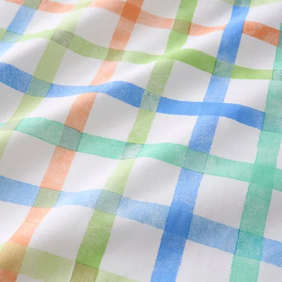 Blue Piped Multi Check 100% Cotton Quilt Cover & Pillowcase Set 3