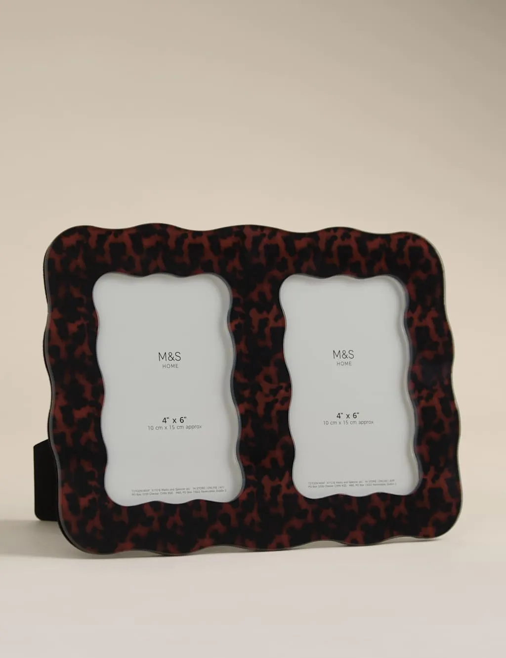 M&S Tortoiseshell Double Photo Frame 4x6 inch Multi
